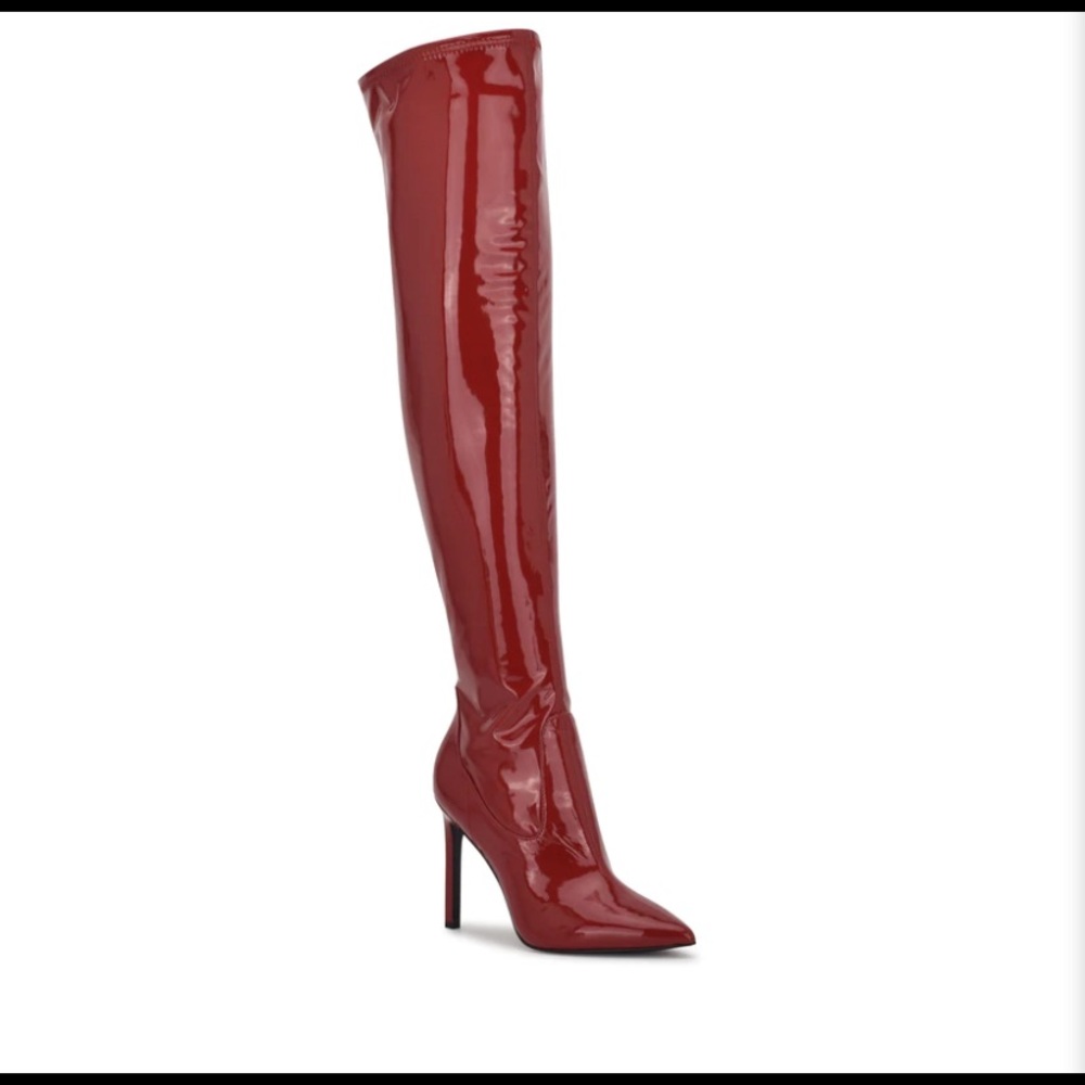 Nine West red over the knee heel boots size 12 M